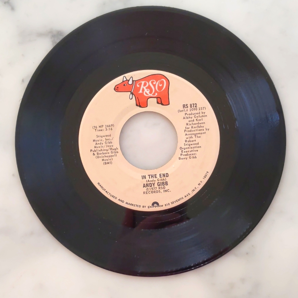 Vintage 1977 Andy Gibb: In the End and I Just Want To Be Your Everything.